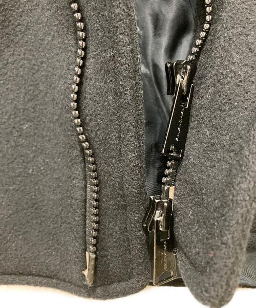 BALENCIAGA（バレンシアガ）BALENCIAGA (バレンシアガ) メルトンフーデッドコート ブラック サイズ:46の古着・服飾アイテム