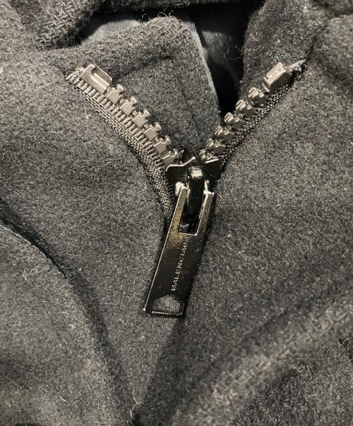 BALENCIAGA（バレンシアガ）BALENCIAGA (バレンシアガ) メルトンフーデッドコート ブラック サイズ:46の古着・服飾アイテム