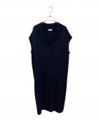 DRIES VAN NOTENドリスヴァンノッテン）の古着「メリノウールノースリーブワンピース」｜ブラック
