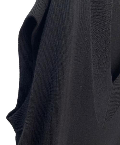 DRIES VAN NOTEN（ドリスヴァンノッテン）DRIES VAN NOTEN (ドリスヴァンノッテン) メリノウールノースリーブワンピース ブラック サイズ:Lの古着・服飾アイテム
