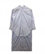 WRIGHT+DOYLEライトアンドドイル）の古着「ドッキングシャツワンピース」｜ライトブルー