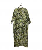 journal standard luxeジャーナルスタンダード ラックス）の古着「ローンフラワー ampleプルワンピース」｜ネイビー×イエロー