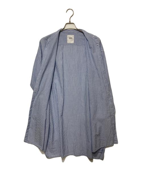 ARMEN（アーメン）ARMEN (アーメン) ユーティリティバンドカラーロングシャツ ブルー サイズ:2の古着・服飾アイテム