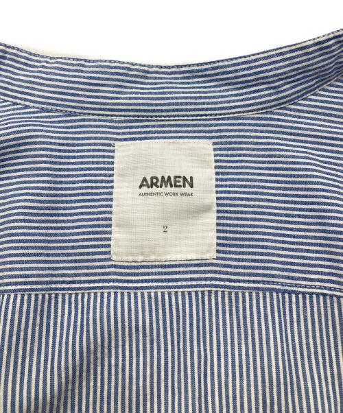 ARMEN（アーメン）ARMEN (アーメン) ユーティリティバンドカラーロングシャツ ブルー サイズ:2の古着・服飾アイテム