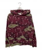 maison kitsuneメゾンキツネ）の古着「CAMO FOX RELAXED HOODIE」｜ワインレッド