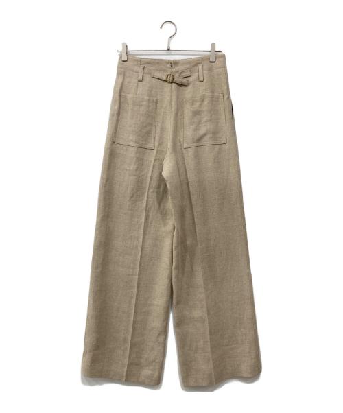 BEIGE（ベイジ）BEIGE (ベイジ) リネンシンチバックワイドパンツ ベージュ サイズ:6 未使用品の古着・服飾アイテム