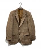 Harris Tweedハリスツイード）の古着「80s ヘリンボーン ウールツイードテーラードジャケット」｜ブラウン