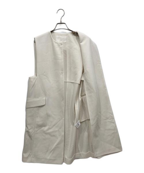 BALLSEY（ボールジィ）BALLSEY (ボールジィ) ドライアムンゼン クルーネックロングジレ ホワイト サイズ:36の古着・服飾アイテム