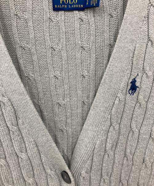 POLO RALPH LAUREN（ポロ・ラルフローレン）POLO RALPH LAUREN (ポロ・ラルフローレン) Vネックニットカーディガン グレー サイズ:SPの古着・服飾アイテム