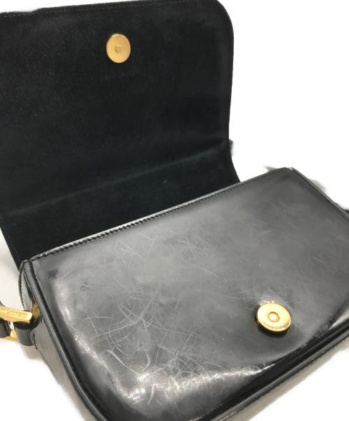 Saint Laurent Paris（サンローランパリ）Saint Laurent Paris (サンローランパリ) エナメルショルダーバッグ ブラックの古着・服飾アイテム
