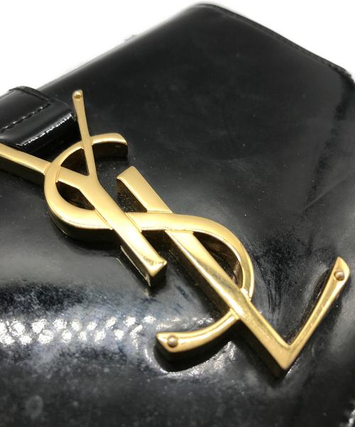 Saint Laurent Paris（サンローランパリ）Saint Laurent Paris (サンローランパリ) エナメルショルダーバッグ ブラックの古着・服飾アイテム