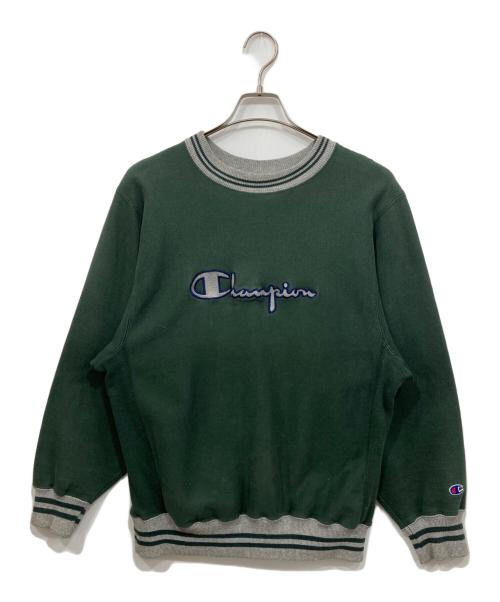 Champion REVERSE WEAVE（チャンピオン リバース ウィーブ）Champion REVERSE WEAVE (チャンピオン リバース ウィーブ) ロゴスウェット グリーン サイズ:LARGEの古着・服飾アイテム