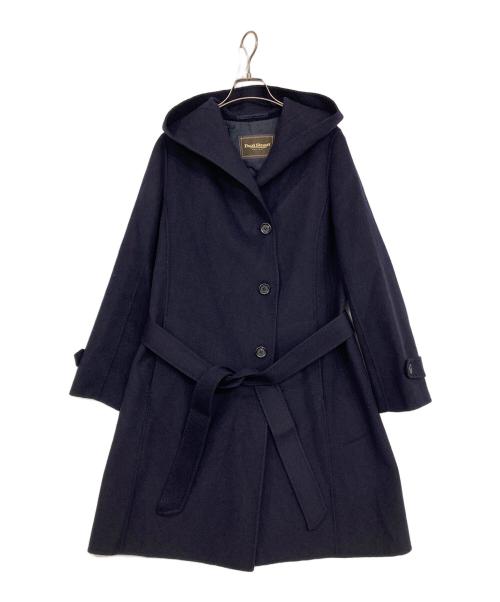 Paul Stuart（ポールスチュアート）Paul Stuart (ポールスチュアート) カシミヤ混ウールフーデッドコート ネイビー サイズ:6の古着・服飾アイテム