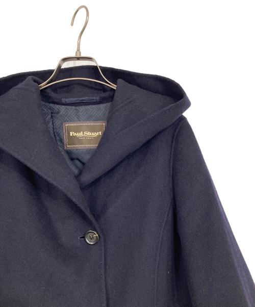 Paul Stuart（ポールスチュアート）Paul Stuart (ポールスチュアート) カシミヤ混ウールフーデッドコート ネイビー サイズ:6の古着・服飾アイテム