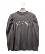 St.ceciliaセントセシリア）の古着「パフスリーブロゴTシャツ」｜グレー