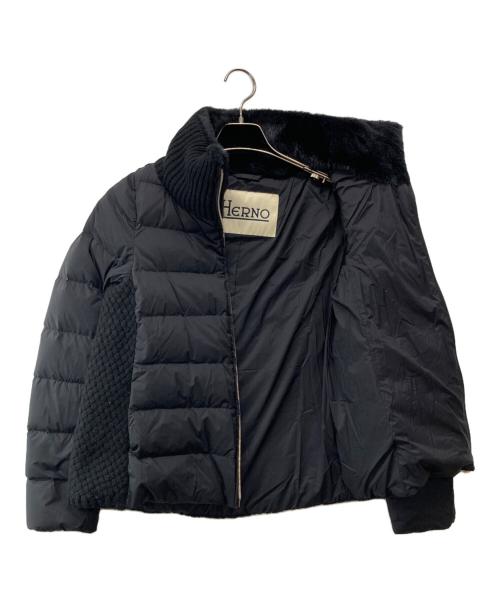HERNO（ヘルノ）HERNO (ヘルノ) ニットドッキングダウンジャケット ネイビー サイズ:36の古着・服飾アイテム