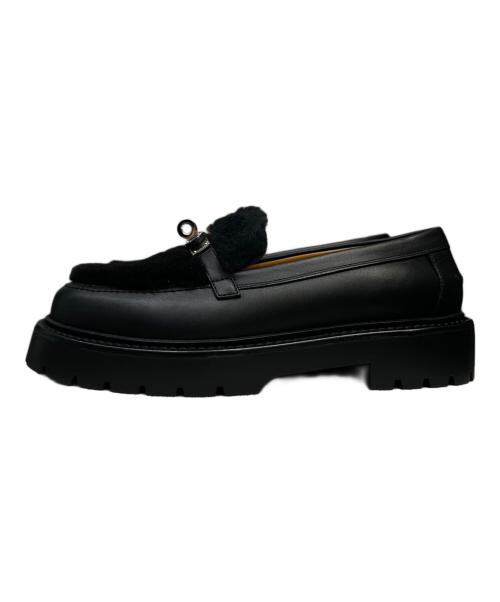 HERMES（エルメス）HERMES (エルメス) ケリーバックル ローファー ブラック サイズ:37.5の古着・服飾アイテム