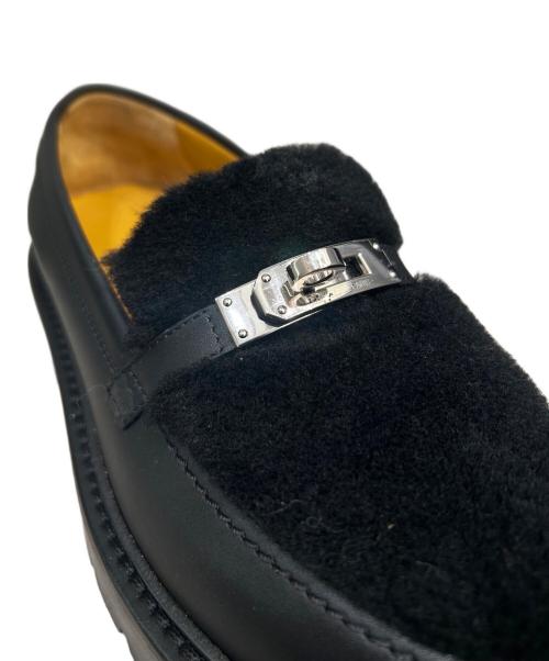 HERMES（エルメス）HERMES (エルメス) ケリーバックル ローファー ブラック サイズ:37.5の古着・服飾アイテム