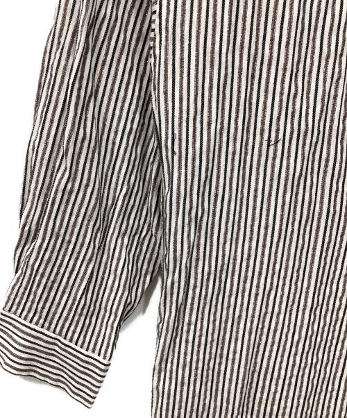 sara mallika（サラマリカ）sara mallika (サラマリカ) COTTON STRIPE RIBBON SHIRTS グレー サイズ:Freeの古着・服飾アイテム