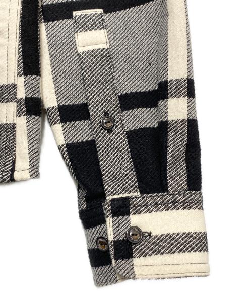 OFFWHITE（オフホワイト）OFFWHITE (オフホワイト) STENCIL FLANNEL SHIRT ブラック×ホワイト サイズ:XXSの古着・服飾アイテム