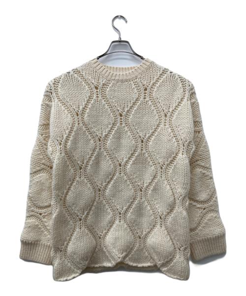VALENTINO（ヴァレンティノ）VALENTINO (ヴァレンティノ) ロゴケーブルニット ホワイト サイズ:Sの古着・服飾アイテム