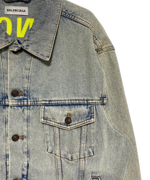 BALENCIAGA（バレンシアガ）BALENCIAGA (バレンシアガ) バックロゴデニムジャケット ブルー サイズ:34の古着・服飾アイテム
