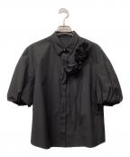 Loulou Willoughbyルルウィルビー）の古着「コサージュシャツ」｜ブラック