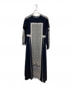 MURRALミューラル）の古着「Framed flower lace dress」｜ネイビー