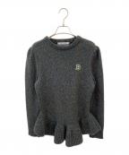 BORDERS at BALCONYボーダーズアットバルコニー）の古着「CASHMERE PEPLUM KNIT」｜グリーン系