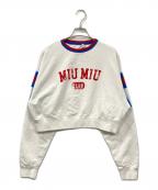 MIU MIUミュウミュウ）の古着「Printed Cropped Cotton Sweatshirt/プリントクロップドコットンスウェットシャツ」｜アイボリー