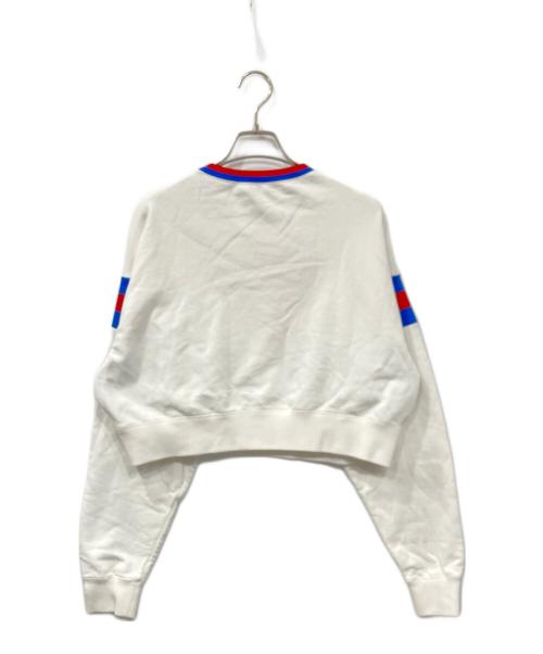MIU MIU（ミュウミュウ）MIU MIU (ミュウミュウ) Printed Cropped Cotton Sweatshirt/プリントクロップドコットンスウェットシャツ アイボリー サイズ:XSの古着・服飾アイテム