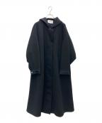 ENFOLDエンフォルド）の古着「ボンディングフーディフレアコート」｜ブラック