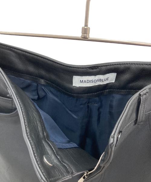 MADISON BLUE（マディソンブルー）MADISON BLUE (マディソンブルー) HEM CUT OFF LEATHER PANTS ブラック サイズ:ＸＳの古着・服飾アイテム