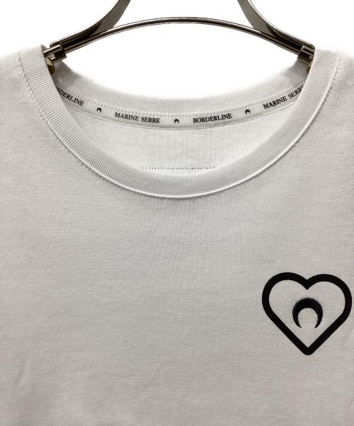 MARINE SERRE（マリーンセル）MARINE SERRE (マリーンセル) nubian (ヌビアン) 別注ORGANIC COTTON 1X1 RIB T-SHIRT ホワイト サイズ:Mの古着・服飾アイテム