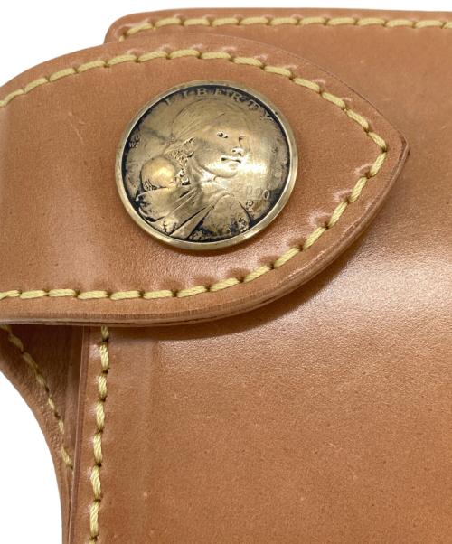 mama kin（ママ キン）mama kin (ママ キン) LEATHER RIDERS WALLET ベージュの古着・服飾アイテム