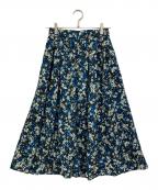 KUMIKYOKUクミキョク）の古着「ニュアージュフラワープリント スカート」｜ブルー