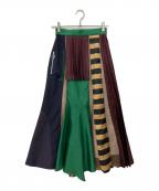 UN3D.アンスリード）の古着「プリーツミックススカート」｜マルチカラー
