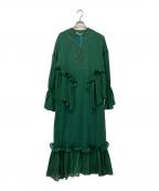 UN3D.アンスリード）の古着「FRILL SACK OP」｜グリーン