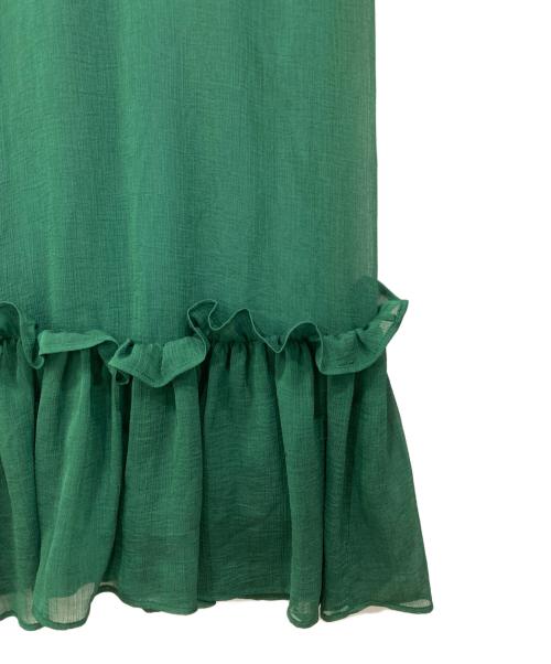 UN3D.（アンスリード）UN3D. (アンスリード) FRILL SACK OP グリーン サイズ:Freeの古着・服飾アイテム