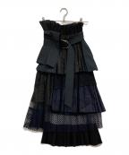 UNITED TOKYOユナイテッドトーキョー）の古着「プリーツレイヤードスカート」｜ブラック