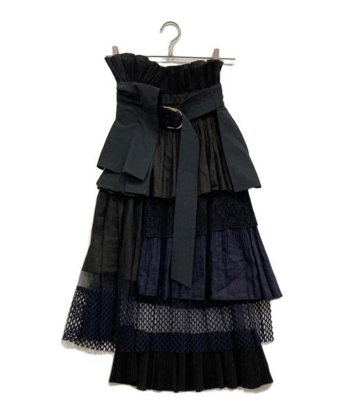 UNITED TOKYO（ユナイテッドトーキョー）UNITED TOKYO (ユナイテッドトーキョー) プリーツレイヤードスカート ブラック サイズ:1 未使用品の古着・服飾アイテム