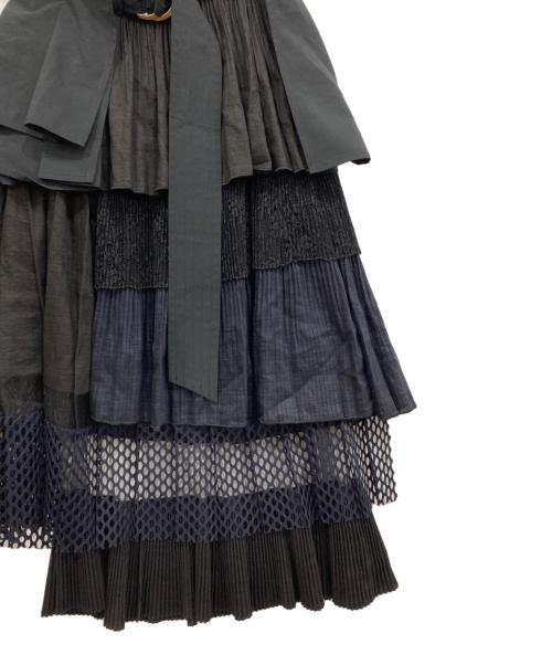 UNITED TOKYO（ユナイテッドトーキョー）UNITED TOKYO (ユナイテッドトーキョー) プリーツレイヤードスカート ブラック サイズ:1 未使用品の古着・服飾アイテム