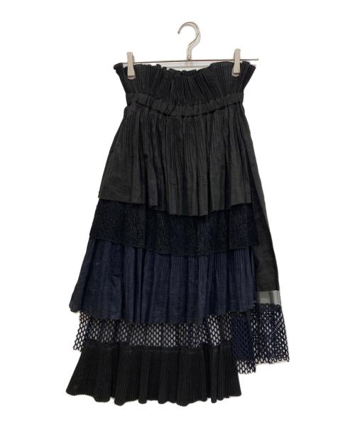 UNITED TOKYO（ユナイテッドトーキョー）UNITED TOKYO (ユナイテッドトーキョー) プリーツレイヤードスカート ブラック サイズ:1 未使用品の古着・服飾アイテム