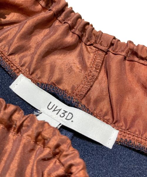 UN3D.（アンスリード）UN3D. (アンスリード) ドローストリングバルーンワンピース ネイビー×ブラウン サイズ:40の古着・服飾アイテム