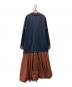 UN3D. (アンスリード) ドローストリングバルーンワンピース ネイビー×ブラウン サイズ:40：7000円