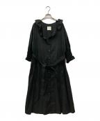 CASA FLINEカーサフライン）の古着「フリルカラーボリュームドレス」｜ブラック