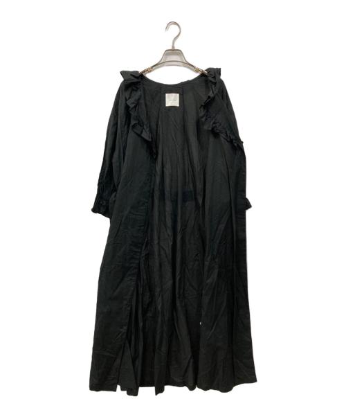 CASA FLINE（カーサフライン）CASA FLINE (カーサフライン) フリルカラーボリュームドレス ブラック サイズ:Freeの古着・服飾アイテム