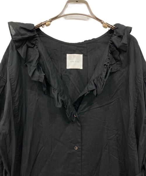 CASA FLINE（カーサフライン）CASA FLINE (カーサフライン) フリルカラーボリュームドレス ブラック サイズ:Freeの古着・服飾アイテム