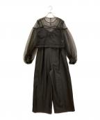 Ameriアメリ）の古着「NET TULLE TOP LAYERED ROMPERS」｜ブラック