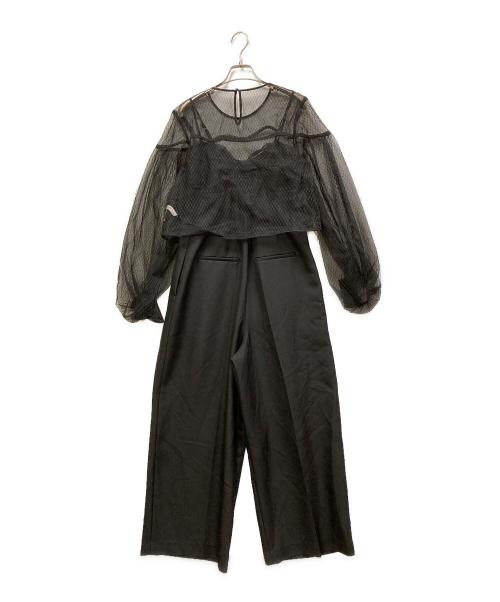 Ameri（アメリ）AMERI (アメリ) NET TULLE TOP LAYERED ROMPERS ブラック サイズ:SIZE Mの古着・服飾アイテム